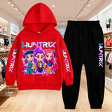 2025 KPop Demon Hunters Kids Hoodie Set Boys Teen Girls Hoody Sweatshirts With Pants Tracksuit Children’s Autumn