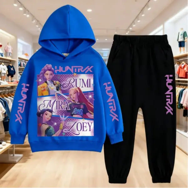 Kpop Demon Hunters Kids Hoodie Set with Pants for Boys and Girls - Blue1 / 160