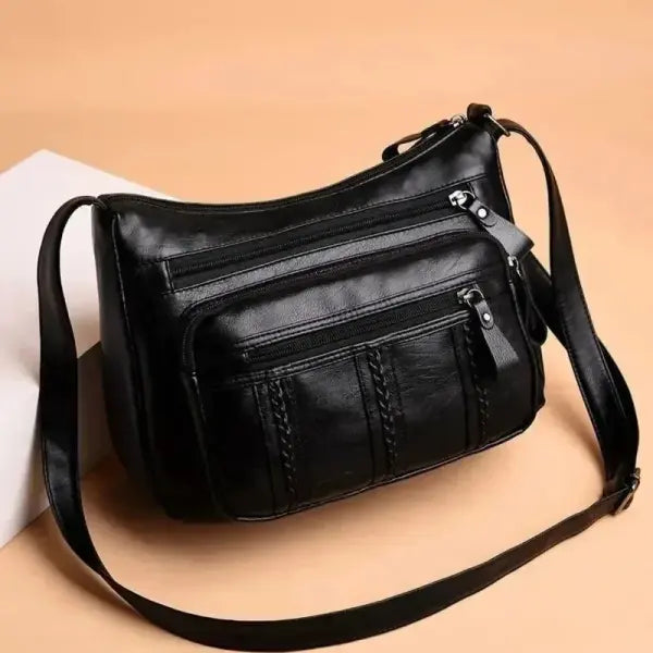 Women Lightweight Multi Layer Shoulder Bag and Spacious Tote Handbag - Black / Extra Large