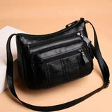 Women Lightweight Multi Layer Shoulder Bag and Spacious Tote Handbag - Black / Extra Large