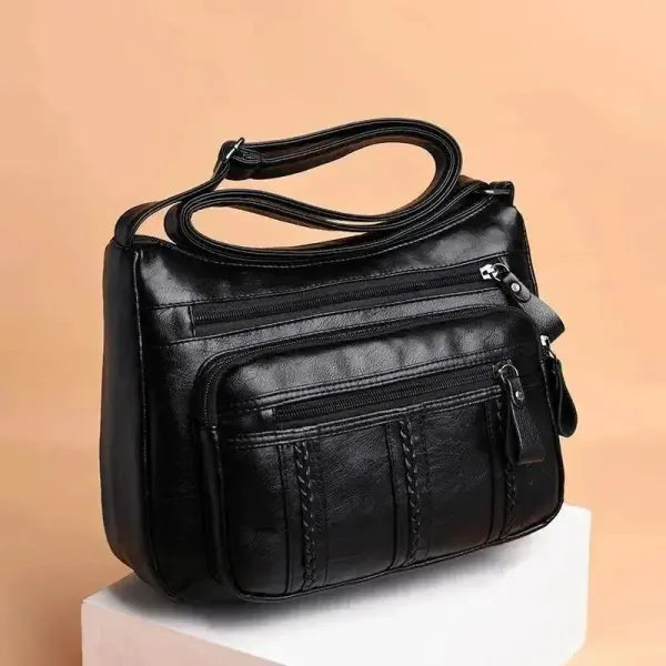 Women Lightweight Multi Layer Shoulder Bag and Spacious Tote Handbag - Black / Extra Large
