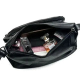 Women Lightweight Multi Layer Shoulder Bag and Spacious Tote Handbag - Black / Extra Large