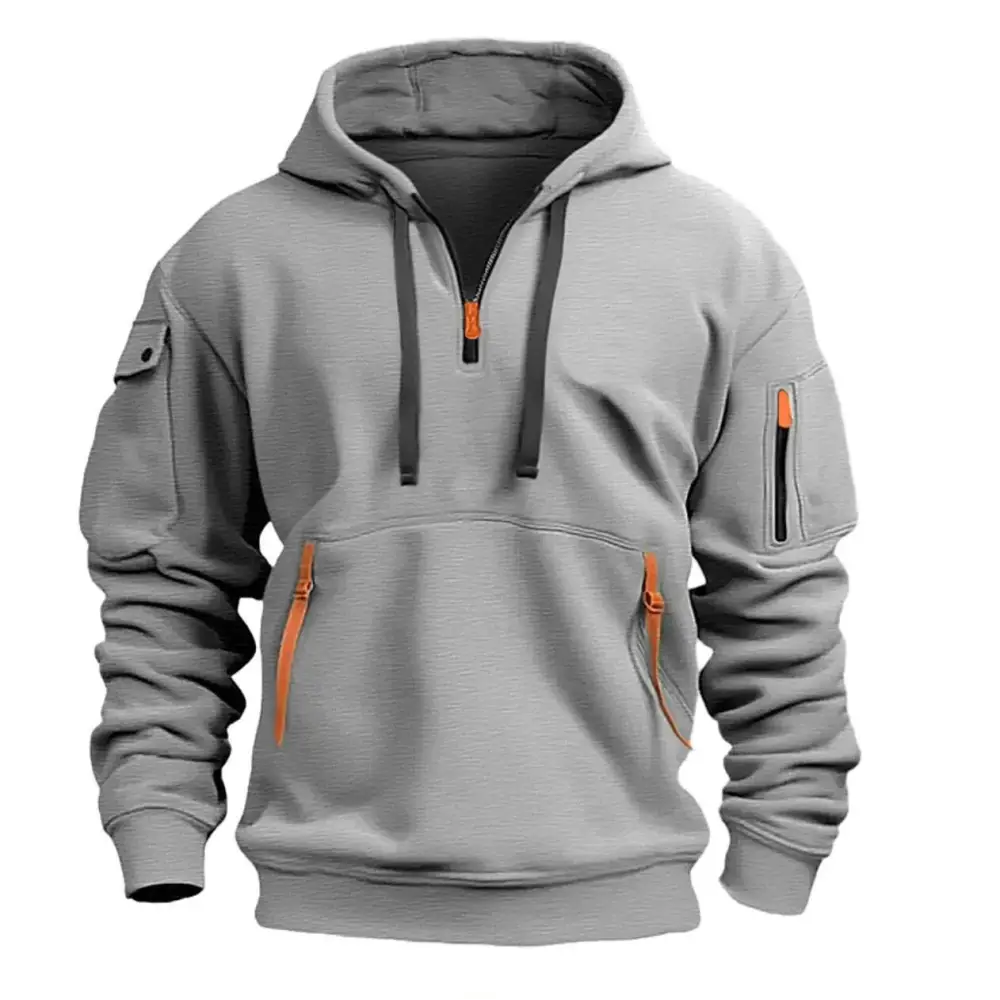 2025 New Multi Pocket Zipper Fleece Hooded Casual Shirt for Men and Women Plus Size Loose Pullover Fashion Sweatshirt