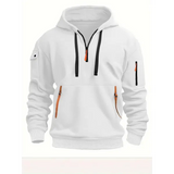 Men’s Zipper Fleece Hooded Casual Jacket - WHITE / XXXL