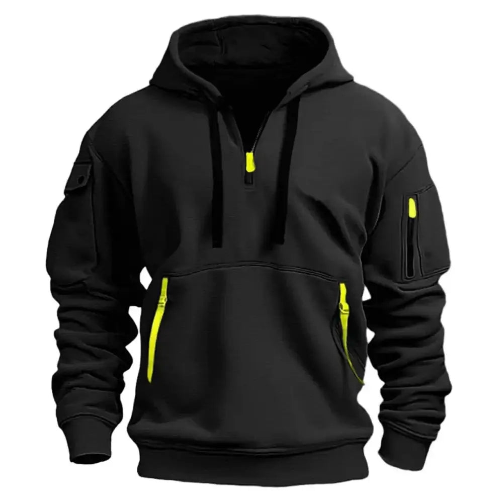 2025 New Multi Pocket Zipper Fleece Hooded Casual Shirt for Men and Women Plus Size Loose Pullover Fashion Sweatshirt