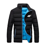 2025 New Winter Long Sleeve Cotton Coat Zipper Jacket Men’s Cotton Coat - black blue / XS(old)