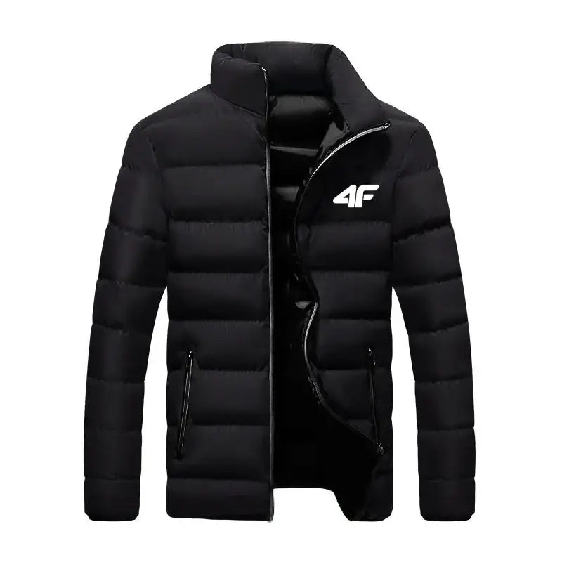 2025 New Winter Long Sleeve Cotton Coat Zipper Jacket Men’s Cotton Coat - black / 4XL
