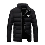 New Winter Long Sleeve Cotton Coat Zipper Jacket Men’s Cotton Coat - black / 4XL