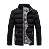 2025 New Winter Long Sleeve Cotton Coat Zipper Jacket Men’s Cotton Coat - black ash2 / 4XL