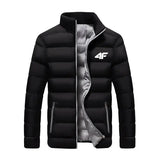 2025 New Winter Long Sleeve Cotton Coat Zipper Jacket Men’s Cotton Coat - black ash / 4XL