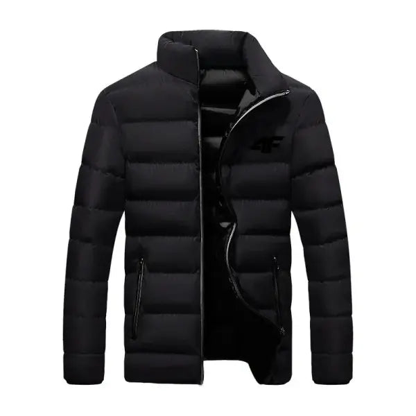 New Winter Long Sleeve Cotton Coat Zipper Jacket Men’s Cotton Coat - black2 / 4XL