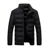 New Winter Long Sleeve Cotton Coat Zipper Jacket Men’s Cotton Coat - black2 / 4XL