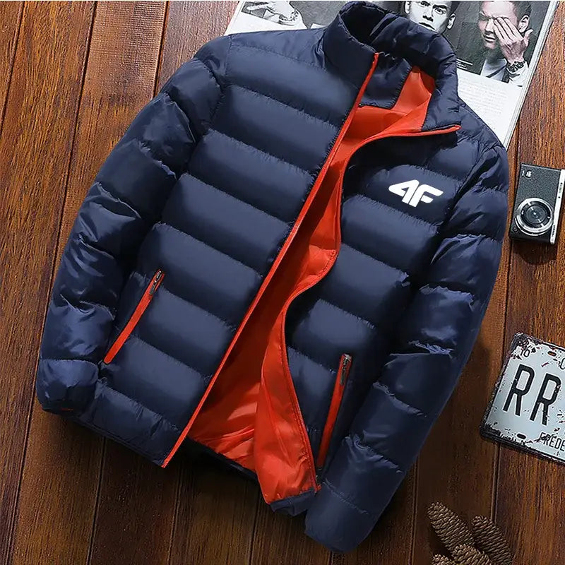2025 New Winter Long Sleeve Cotton Coat Zipper Jacket Men’s Cotton Coat - dark blue / XS(old)