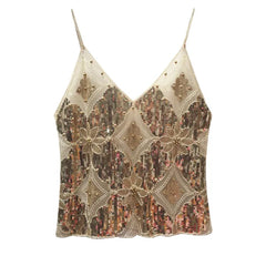 2025 Sexy Sequin Beaded Tank Top – Glitter Backless Party Wear - Himpall