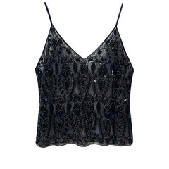 2025 Sexy Sequin Beaded Tank Top – Glitter Backless Party Wear - Himpall