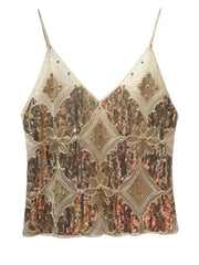2025 Sexy Sequin Beaded Tank Top – Glitter Backless Party Wear - Himpall