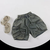 2025 Summer Kids Vintage Denim Shorts – Fashion Cargo Jeans for Girls & Boys - Himpall
