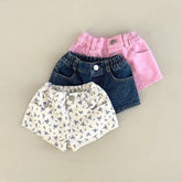 2025 Summer New Fashion Girls Jeans Shorts Children Beach Pants Cute Baby Girl Floral Shorts Kids Clothes - Himpall