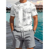 Men’s Summer Palm Tree T-Shirt – Short Sleeve Vacation Beach Casual Graphic Tee - Tshirt-NXH79661 / M
