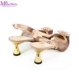 2025 Winter New Arrivals Low Heels in Coffee Italian Women Shoes and Bag Set Elegant Ladies Pointed Toe Pumps