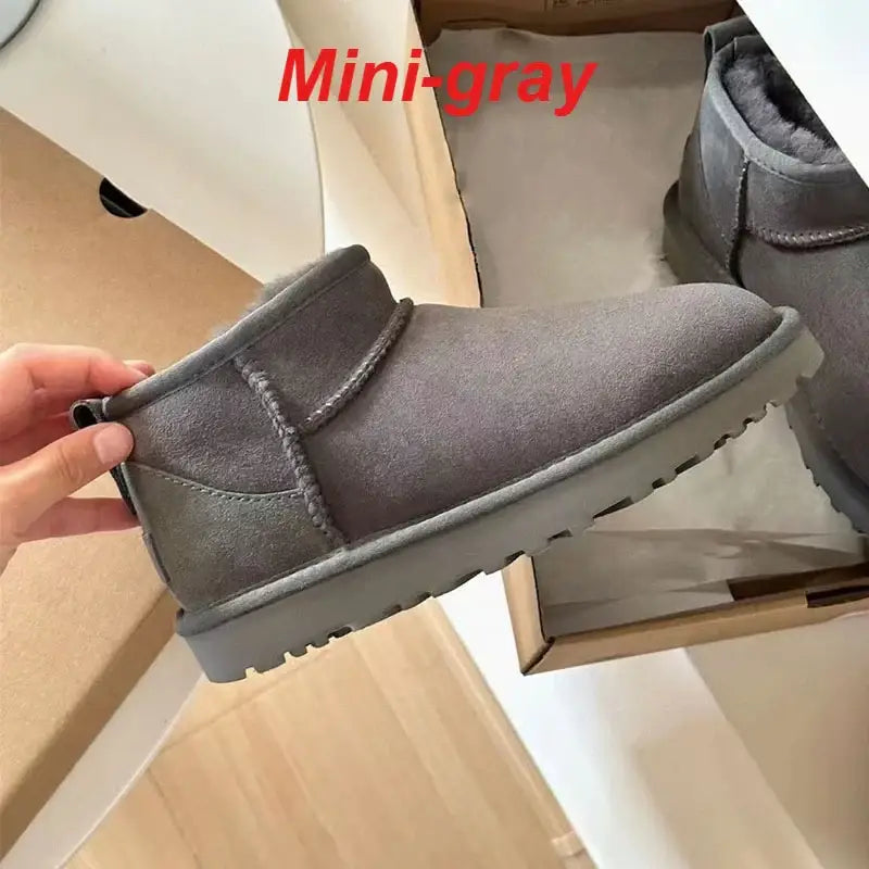 2025 Winter Warm Boots Ladies Snow Boots Man and Women Short Boots Real Sheepskin Wool Low-cut Warm Fur Shoes Fur