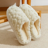2025 Winter Warm Plush Slippers - Unisex Couple’s Silent Soft Sole House Shoes Non-Slip Thick Fleece Indoor Bedroom