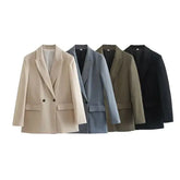 Jiangsu Womens Double Breasted Clothing Loose Blazer with Closure Type