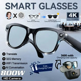 Smart glasses men 800W 4K camera 3600mAh power bank for translation - Lens