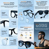 Smart glasses men 800W 4K camera 3600mAh power bank for translation