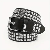 2026 New Square Bead Rivet Belt Metal Pyramid Belt Men and Women Punk Hardware Jeans Belt Y2K Belt Designer Belt