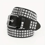 2026 New Square Bead Rivet Belt Metal Pyramid Belt Men and Women Punk Hardware Jeans Belt Y2K Belt Designer Belt