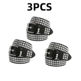 2026 New Square Bead Rivet Belt Metal Pyramid Belt Men and Women Punk Hardware Jeans Belt Y2K Belt Designer Belt