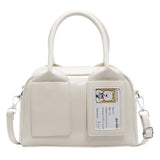 Ita shoulder bag with transparent harajuku designer pocket - White-no card