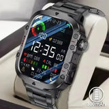 Rugged military smart watch LED flashlight for outdoor adventure