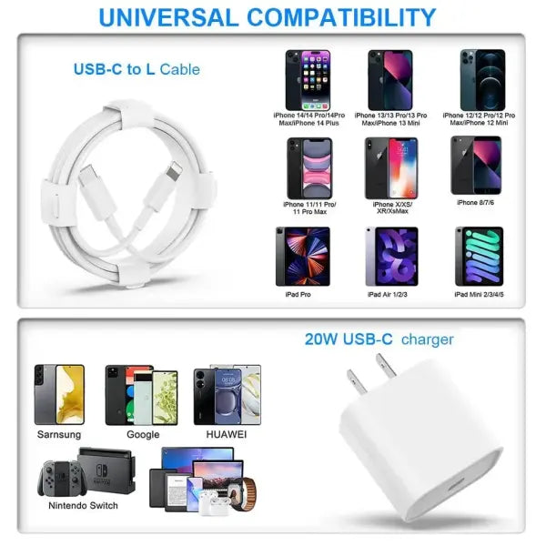 20W Fast Charger with USB Power Delivery for iPhone Pro Max