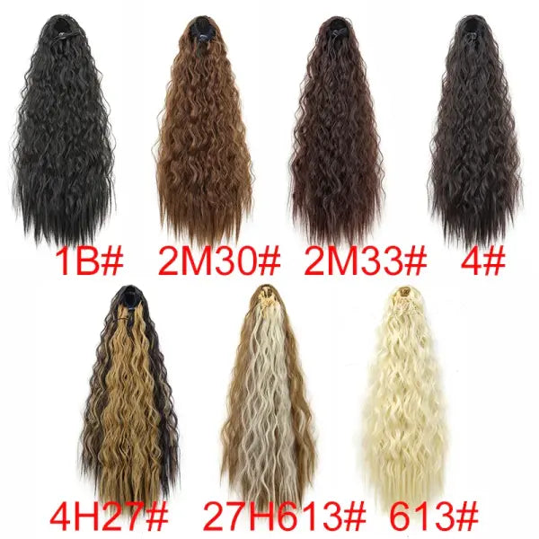22inch Synthetic Long Kinky Curly Clip-in Ponytail Extension