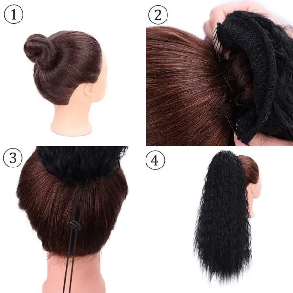 22inch Synthetic Long Kinky Curly Clip-in Ponytail Extension