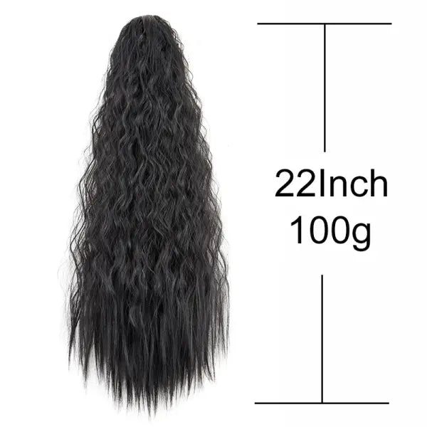 22inch Synthetic Long Kinky Curly Clip-in Ponytail Extension