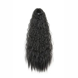22inch Synthetic Long Kinky Curly Clip-in Ponytail Extension - 1B