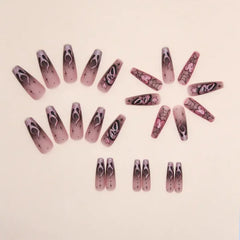 24-Piece Acrylic False Nail Tips for Women's Fashion and Beauty - Himpall