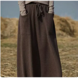 25 New arrivals women’s 100% wool skirts women’s autumn and winter long loose and comfortable knit bottoming cashmere