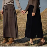 25 New arrivals women’s 100% wool skirts women’s autumn and winter long loose and comfortable knit bottoming cashmere