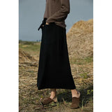 25 New arrivals women’s 100% wool skirts women’s autumn and winter long loose and comfortable knit bottoming cashmere