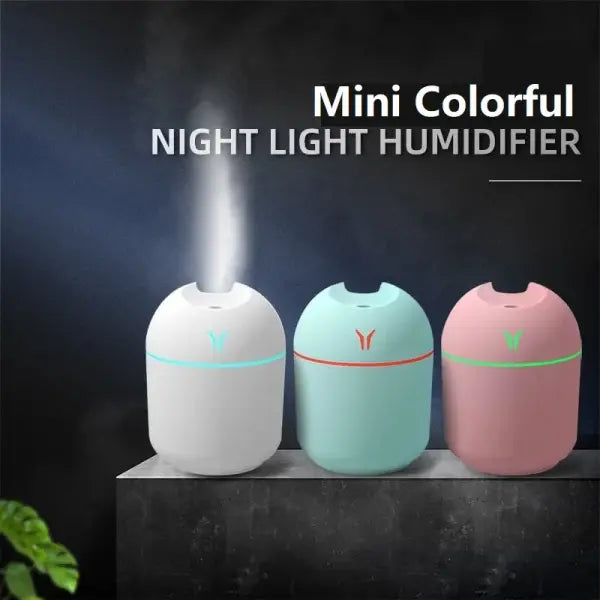 Mini Air Humidifier Mist Discharge 250ml LED Lamp Home Car Quiet Use - style 2
