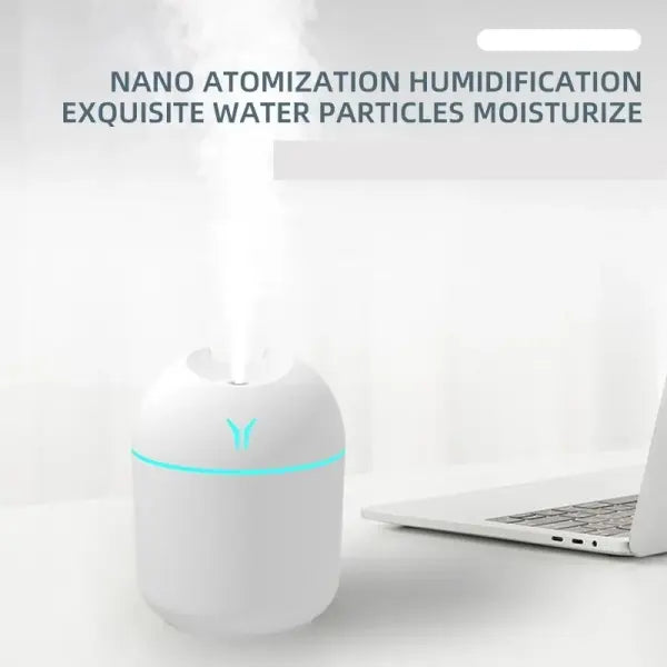 Mini Air Humidifier Mist Discharge 250ml LED Lamp Home Car Quiet Use - style 2