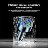 Fast Charging 5 Port Car Charger ABS with Voltage Display