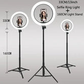 Adjustable Color Temperature Ring Light 33cm Tripod Stand for YouTube