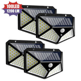 100LED Solar Waterproof Wall Lamp with Human Body Induction