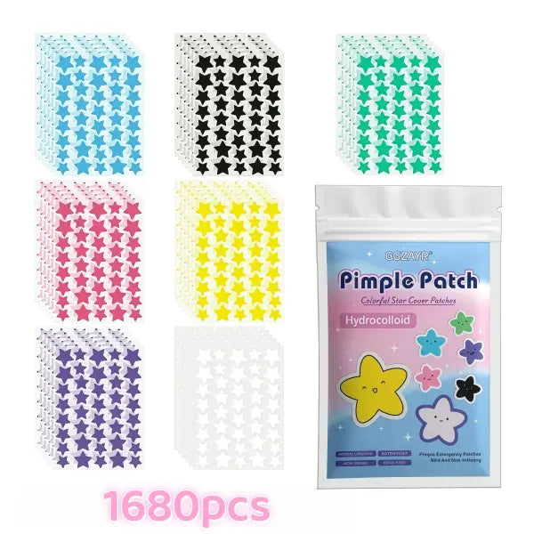 Star Pimple Patches Seven Color Hydrocolloid Dots – Gentle Acne Care