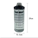 2L Water Bottle Portable Straw with Time Marker for Fitness
